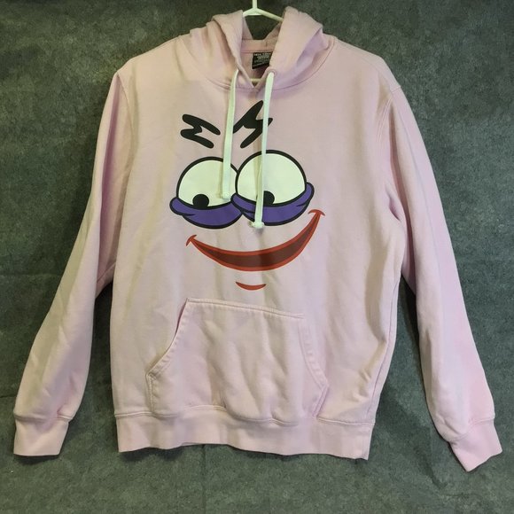 SpongeBob SquarePants Pink Savage Patrick Hoodie Hoody Sweater Adult Sz Large - Picture 1 of 7